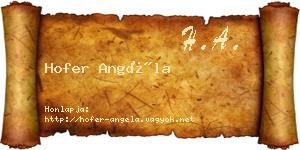 Hofer Angéla névjegykártya